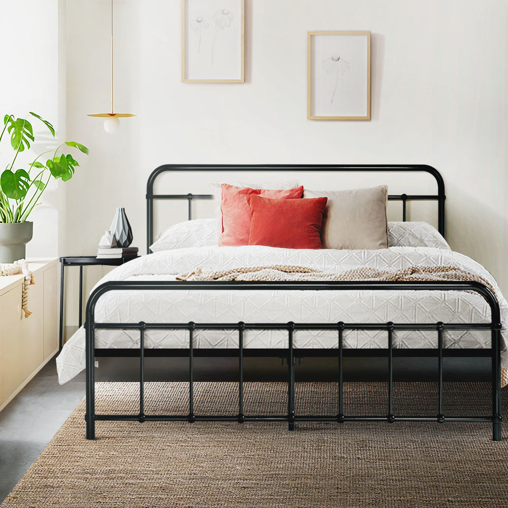 Double Size Bed Frame Metal - Black