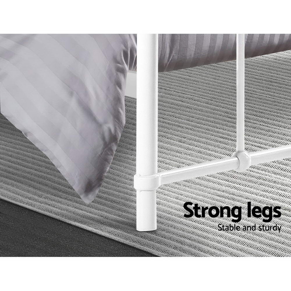 Double Size Bed Frame Metal - White