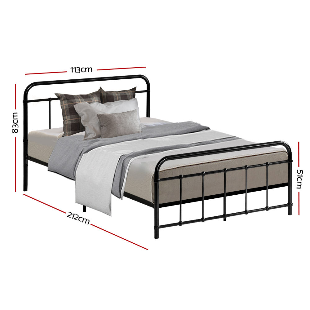 King Single Metal Bed Frame - Black
