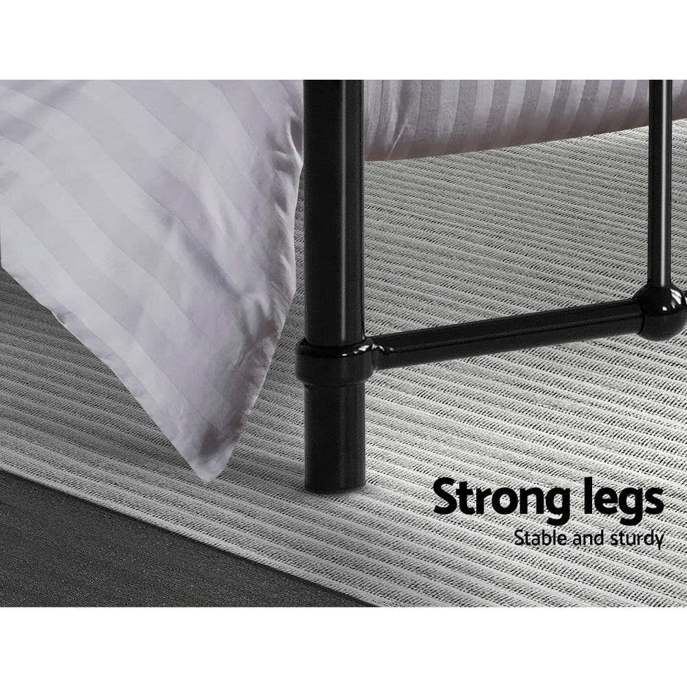 King Single Metal Bed Frame - Black