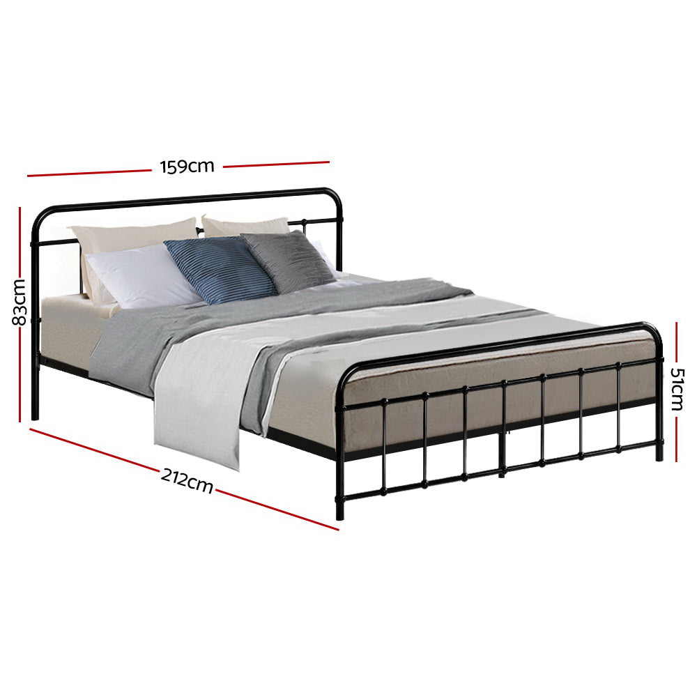 Queen Size Metal Bed Frame - Black