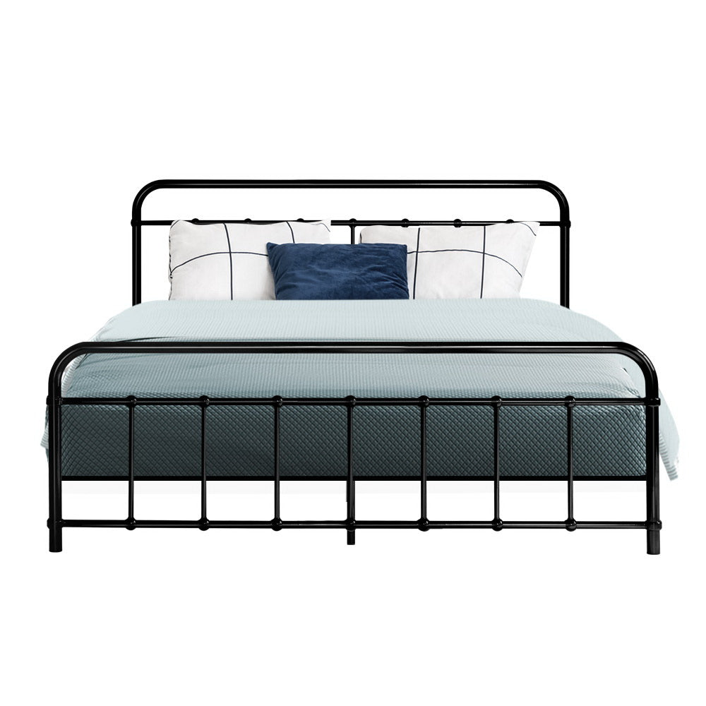 Queen Size Metal Bed Frame - Black