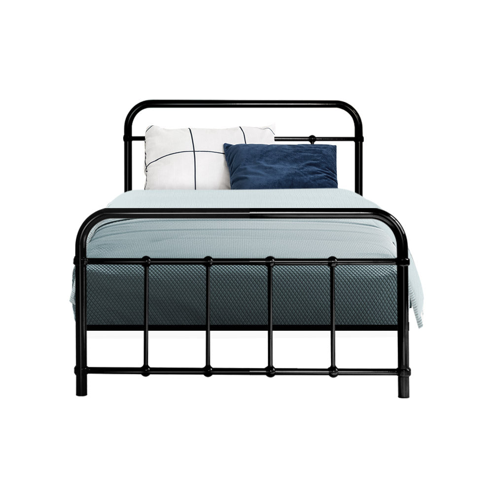Single Size Bed Frame Metal - Black