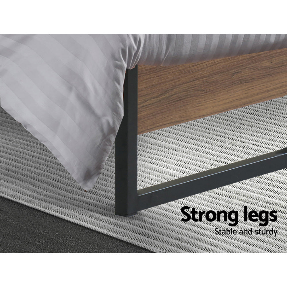 Single Size Bed Frame Metal Black