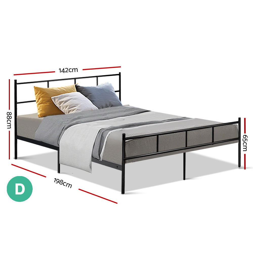 Double Bed Frame Metal - Black