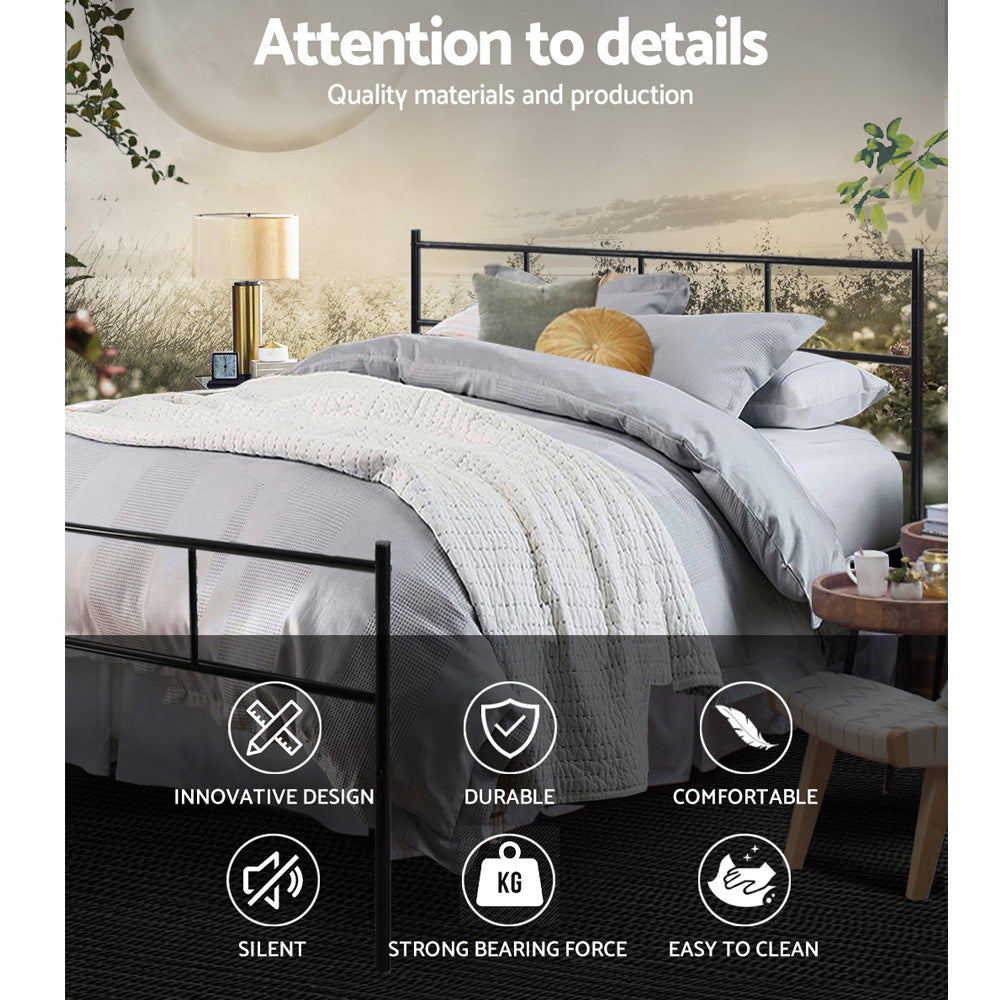 Double Bed Frame Metal - Black