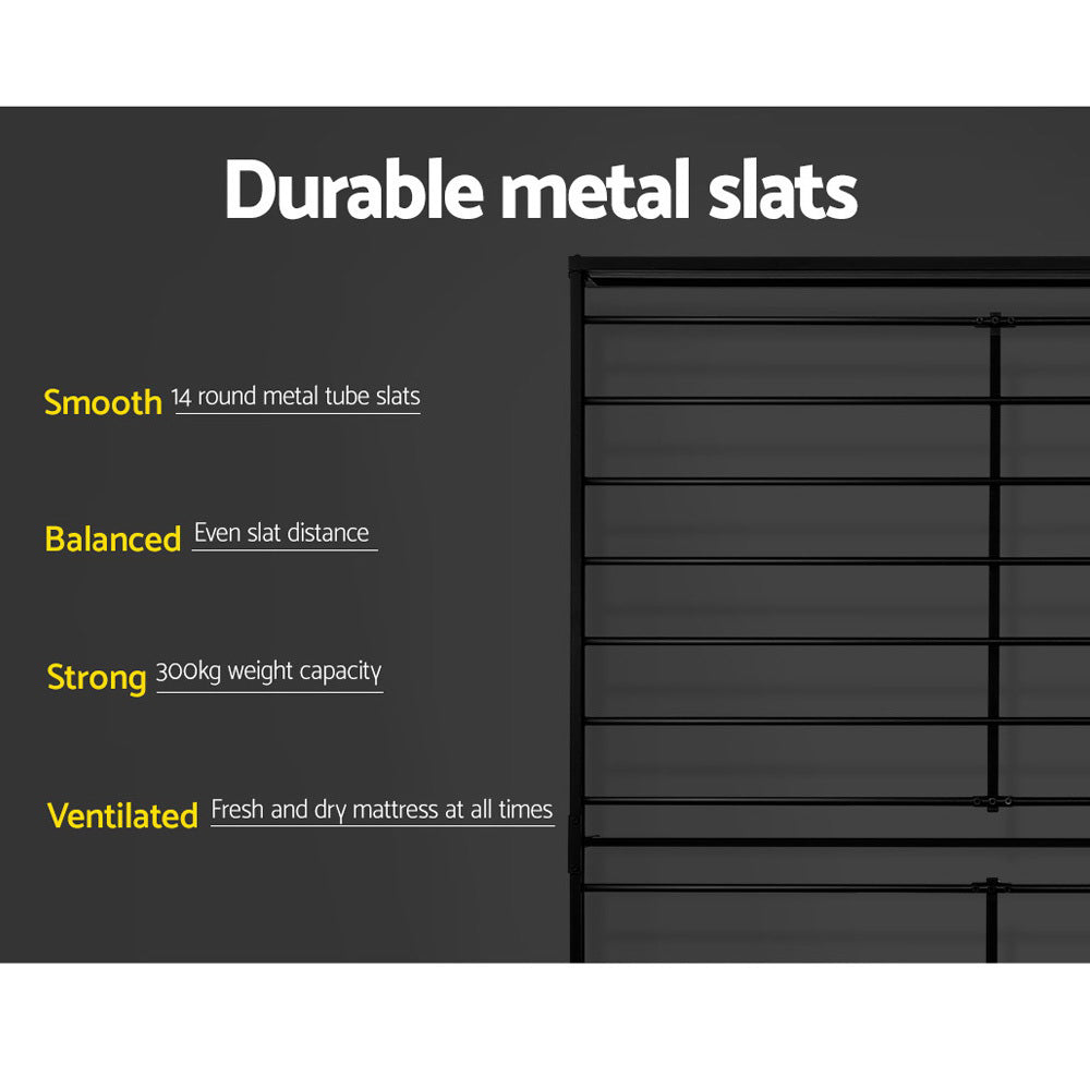 Double Bed Frame Metal - Black