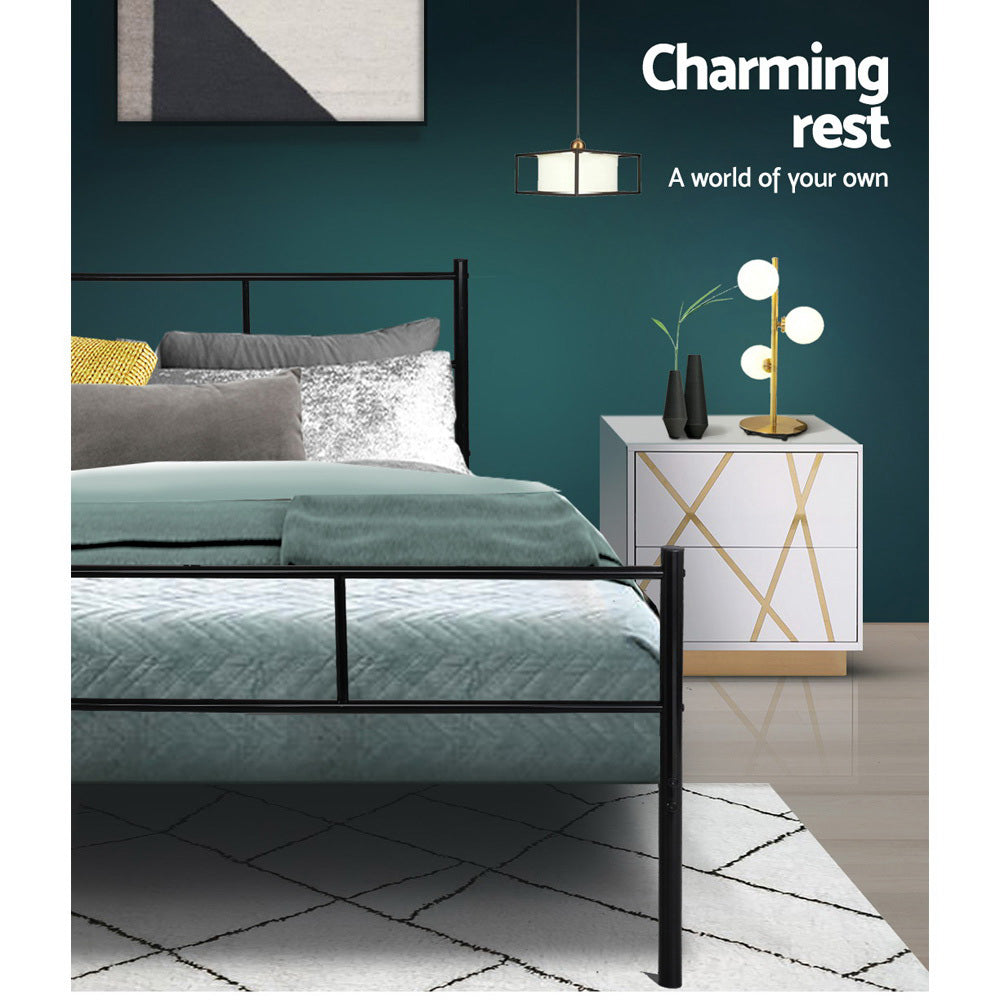 Double Bed Frame Metal - Black