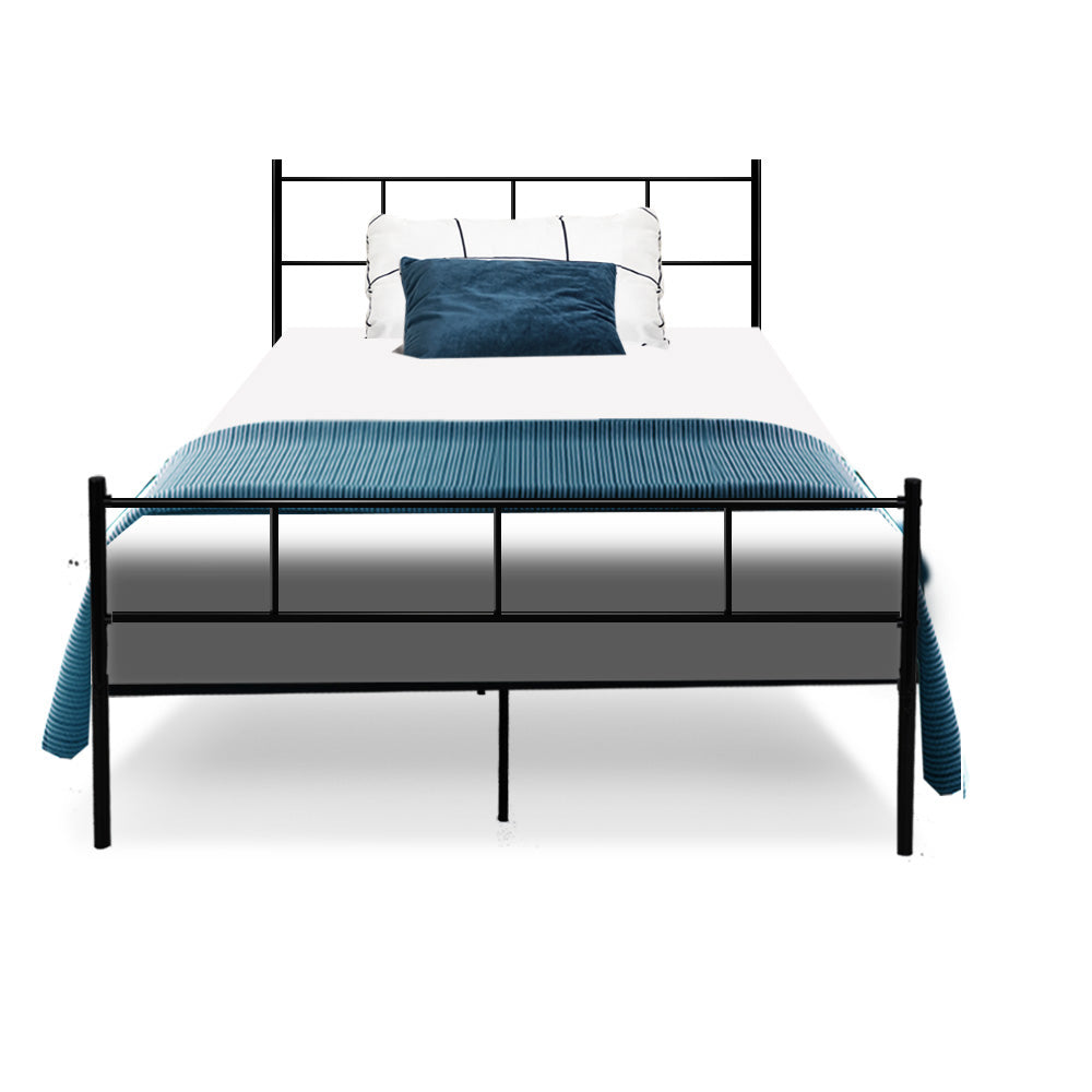 King Single Size Metal Bed Frame - Black