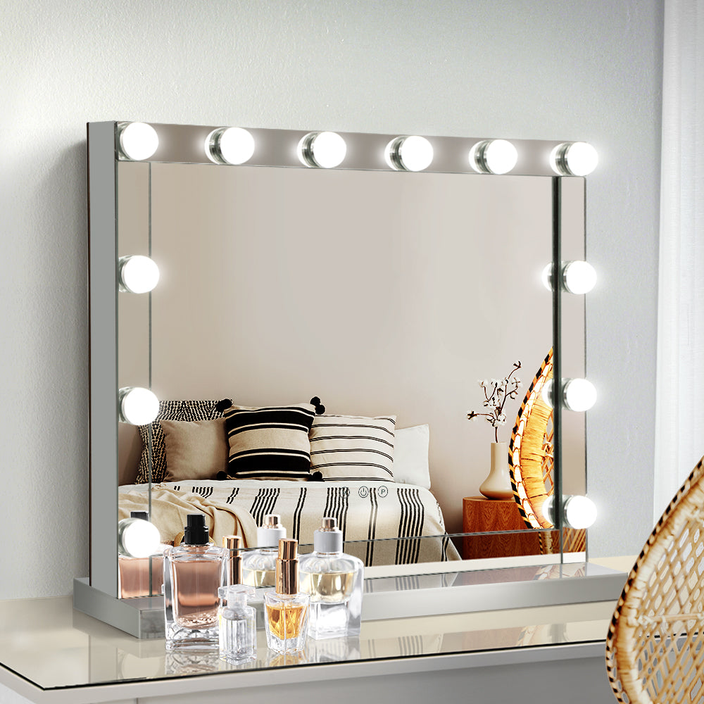 Free Shipping on this Embellir Hollywood Makeup Mirror With 12 Adjustable LED LightBulbs - Silver 58cm x 46cm