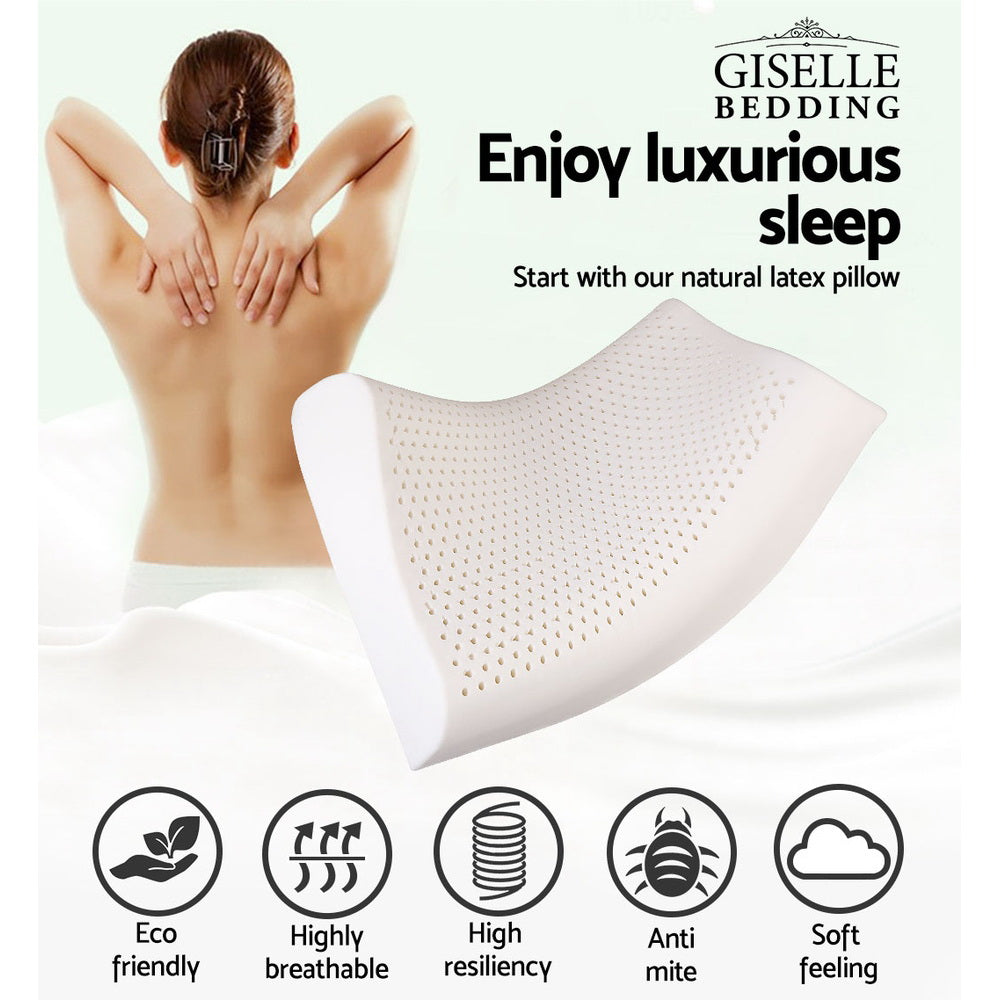 Back In Stock! Free shipping! Giselle Bedding Set of 2 Natural Latex Pillow