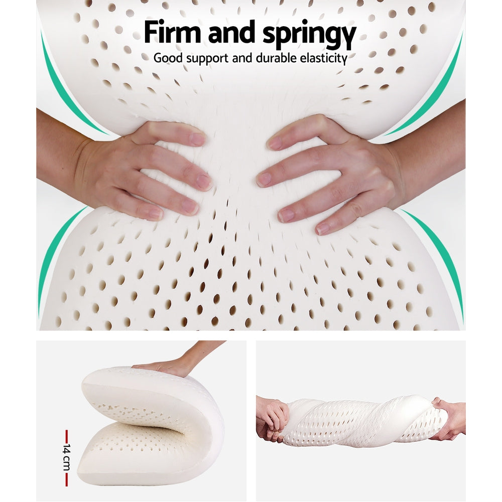 Free Shipping! Set of 2 Natural Latex Pillows