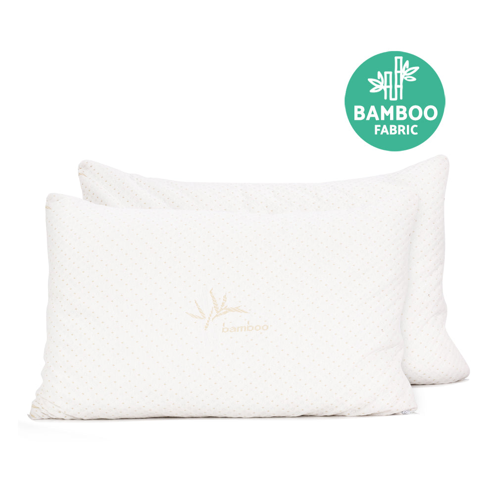 Free Shipping on This Set of 2 Single Bamboo Memory Foam Pillow