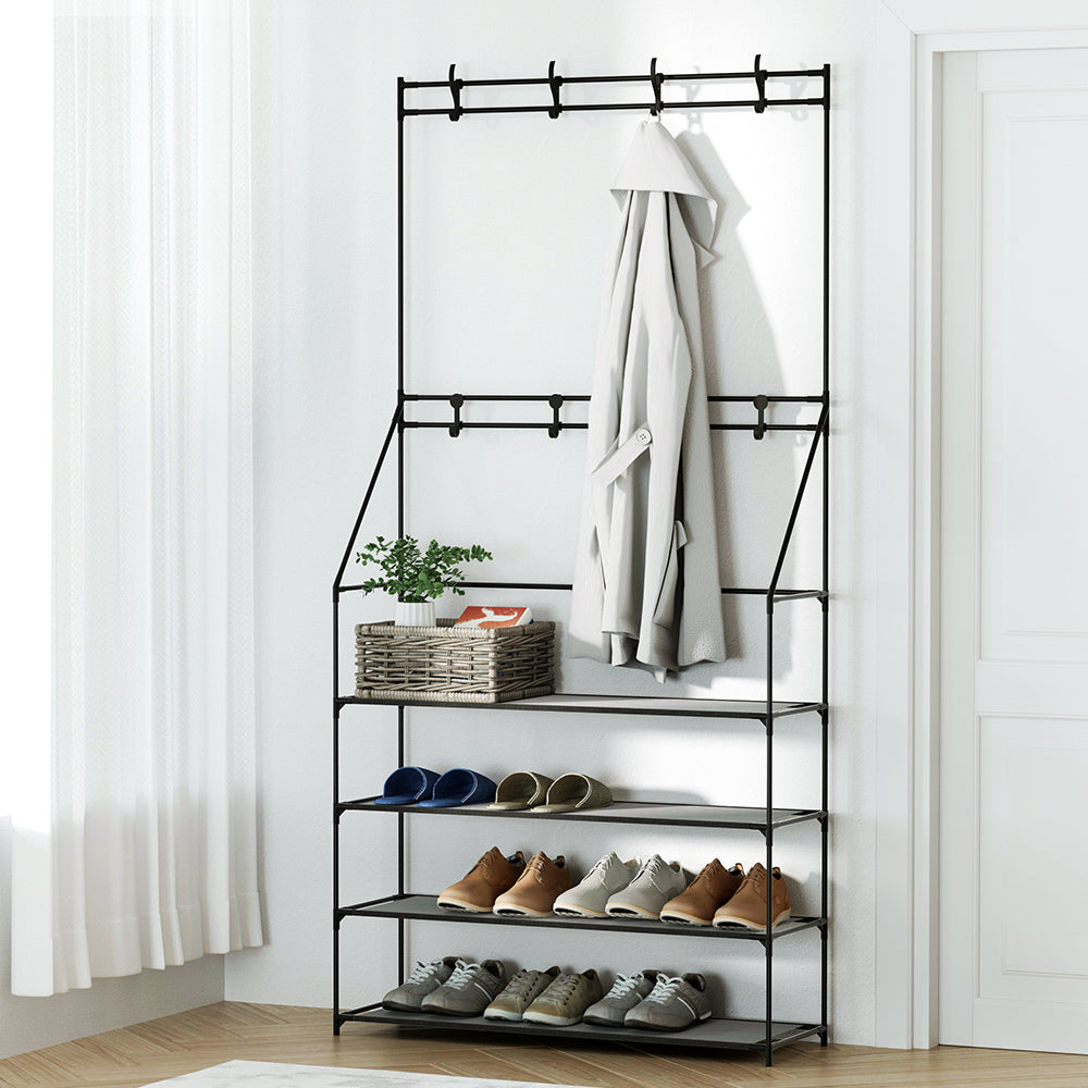 Back in Stock! Free Shipping! Shoe Rack Coat Hat Stand - Black