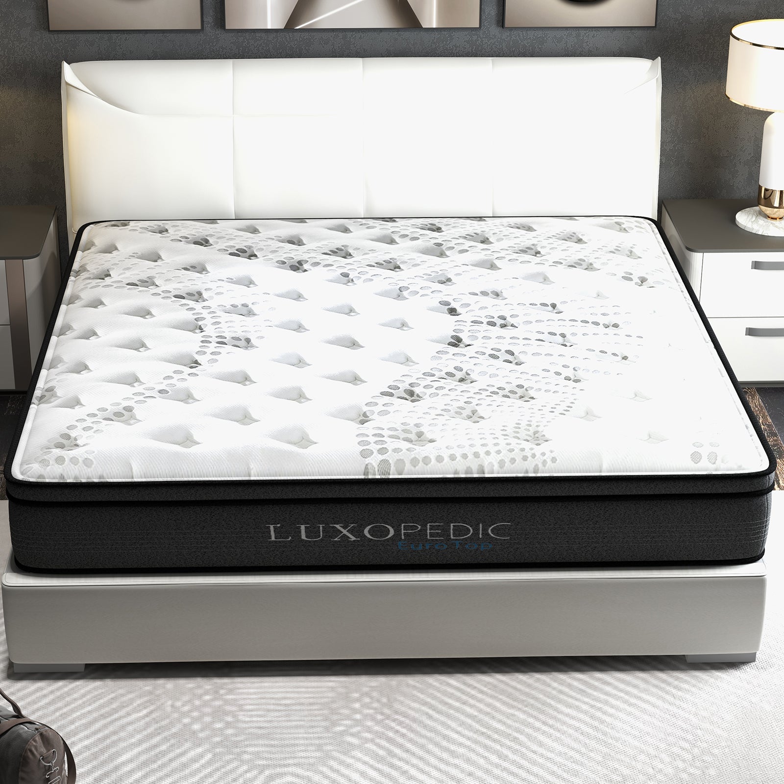 Double Size 32CM Thick Medium Firm Luxopedic Pocket Spring 5 Zone Euro Top Memory Foam Mattress
