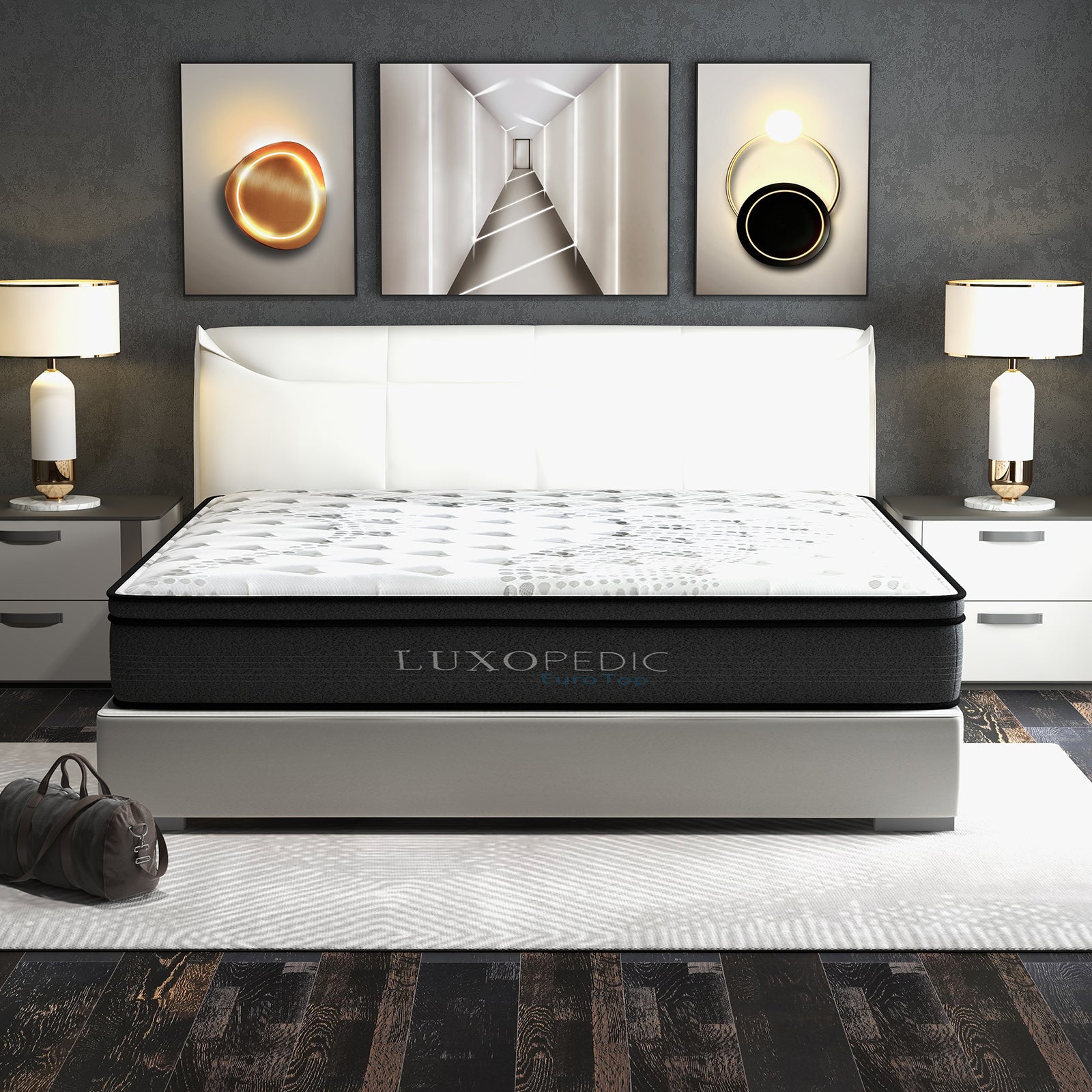 Double Size 32CM Thick Medium Firm Luxopedic Pocket Spring 5 Zone Euro Top Memory Foam Mattress