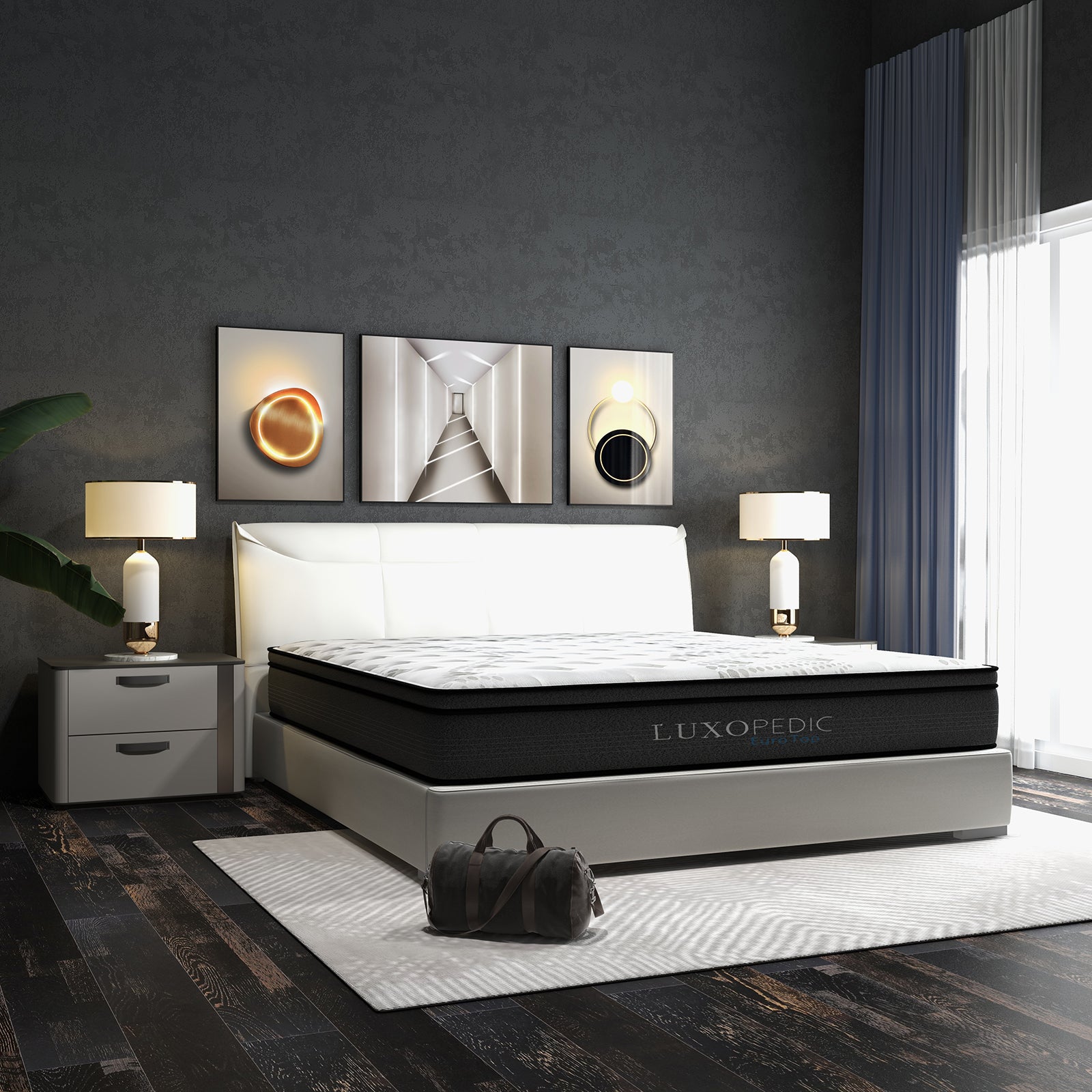 Queen Size 32CM Thick Luxopedic Pocket Spring 5 Zone Euro Top Memory Foam Medium Firm Mattress