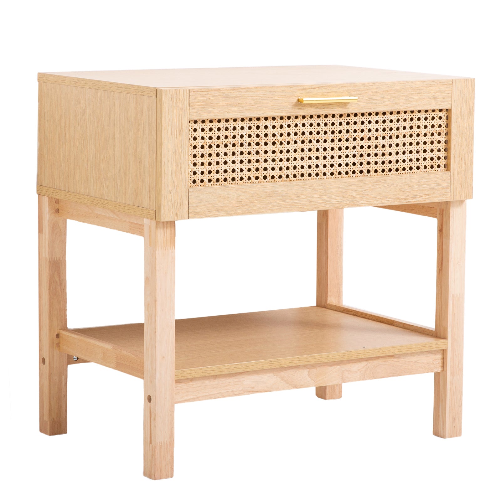 Out of Stock! Casa Decor Santiago Rattan Bedside Table Drawers Table Nightstand Cabinet Oak