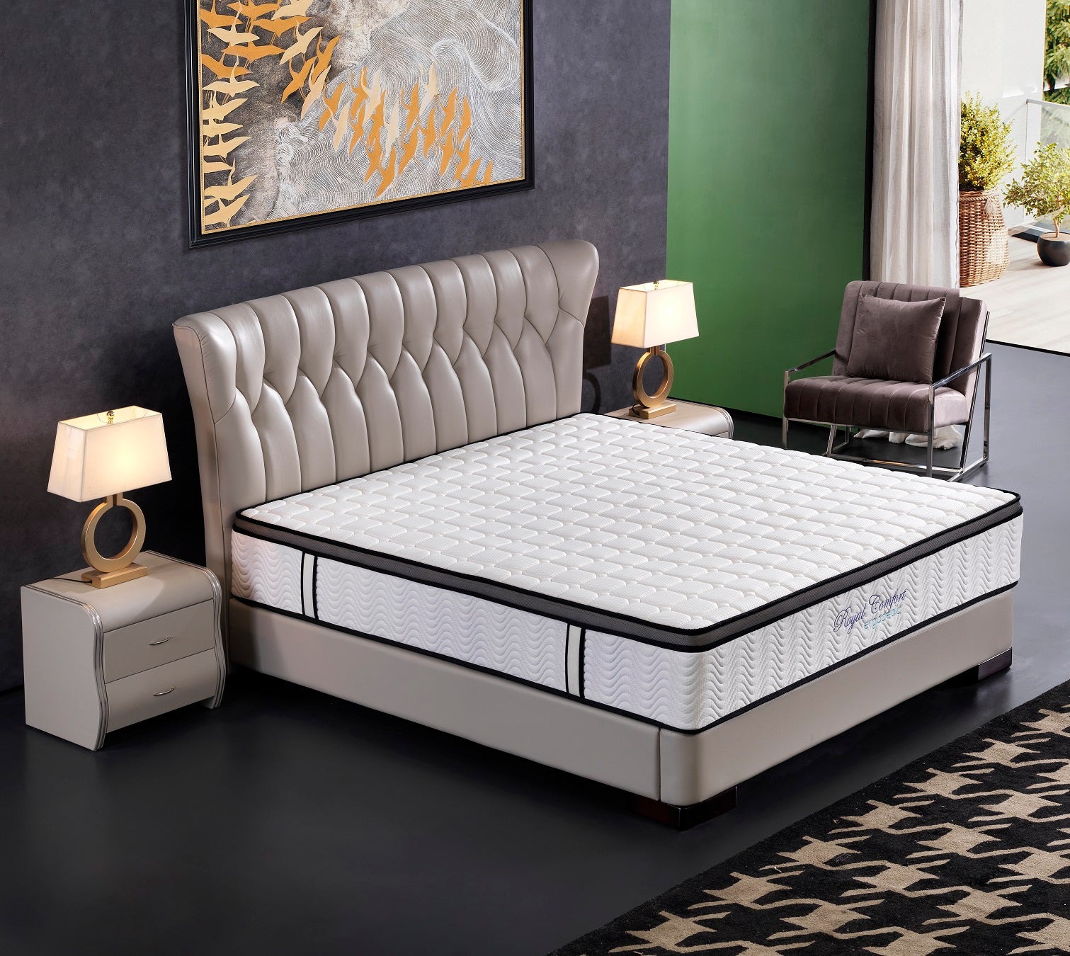 Double Size 30cm thick Ergopedic 5 Zone Latex Pocket Spring Mattress In A Box