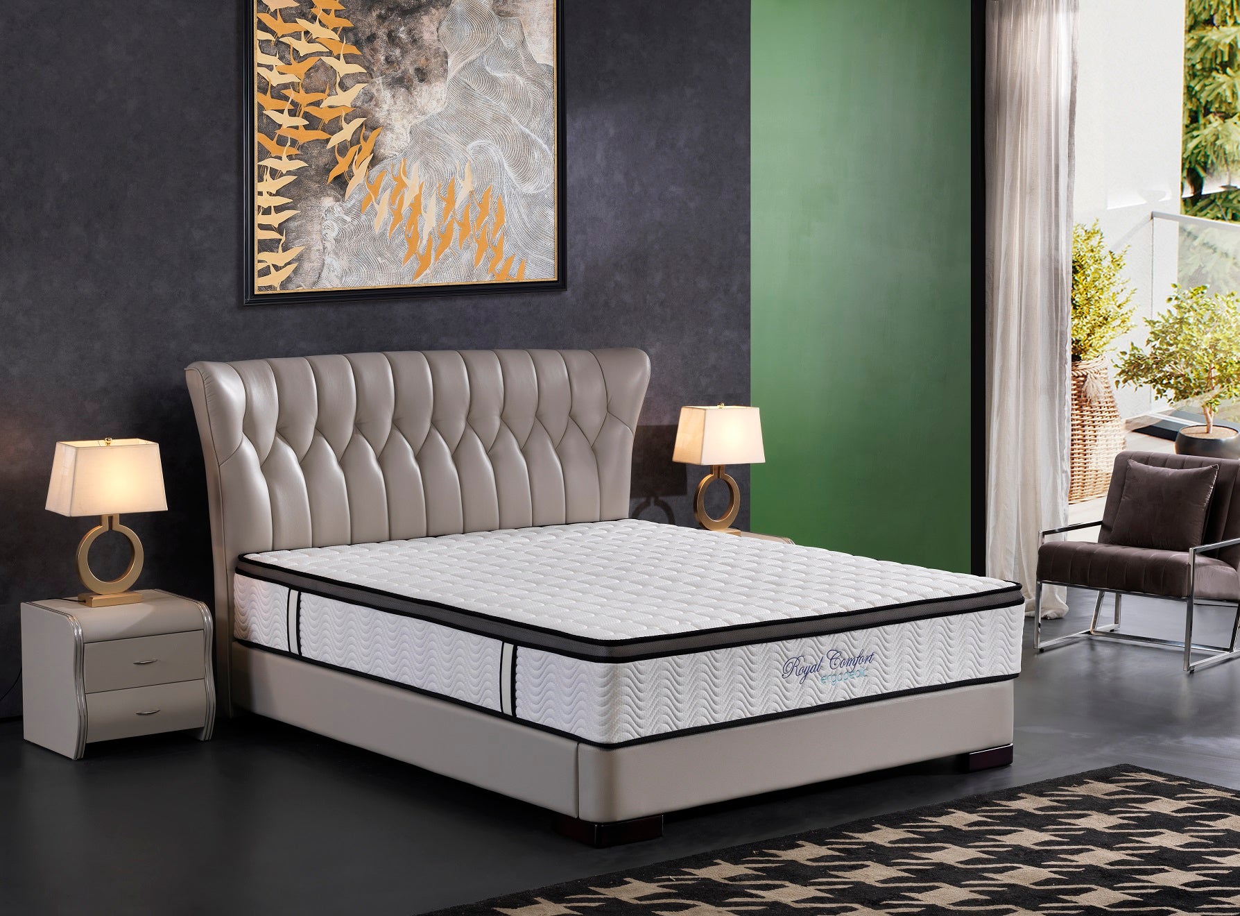 Double Size 30cm thick MEDIUM FIRM Ergopedic 5 Zone Latex Pocket Spring Mattress In A Box
