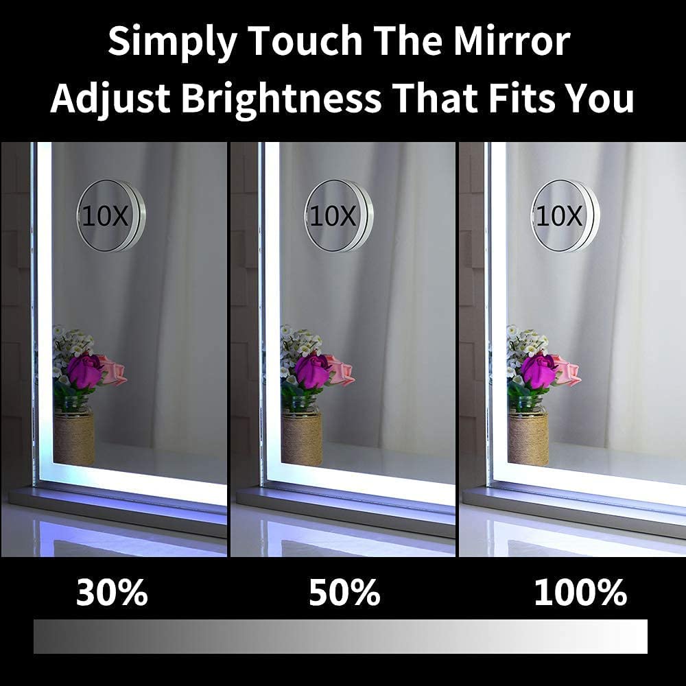 Free shipping on this Hollywood LED Makeup Mirror with Smart Touch Control and 3 Colors Dimmable Light - 72 x 56 cm