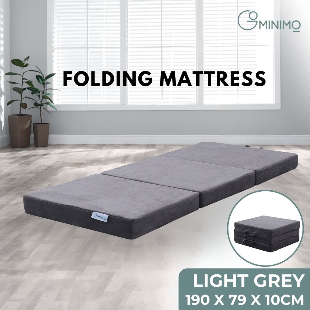 Free Shipping On This Single Size GOMINIMO 3 Fold Folding Mattress Light Grey