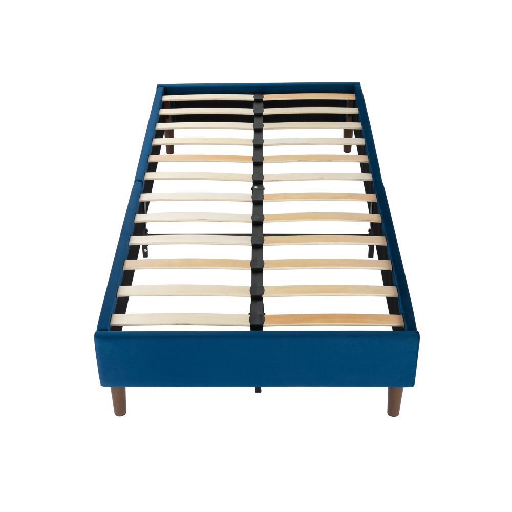 Double Size Velvet Blue Bed Frame
