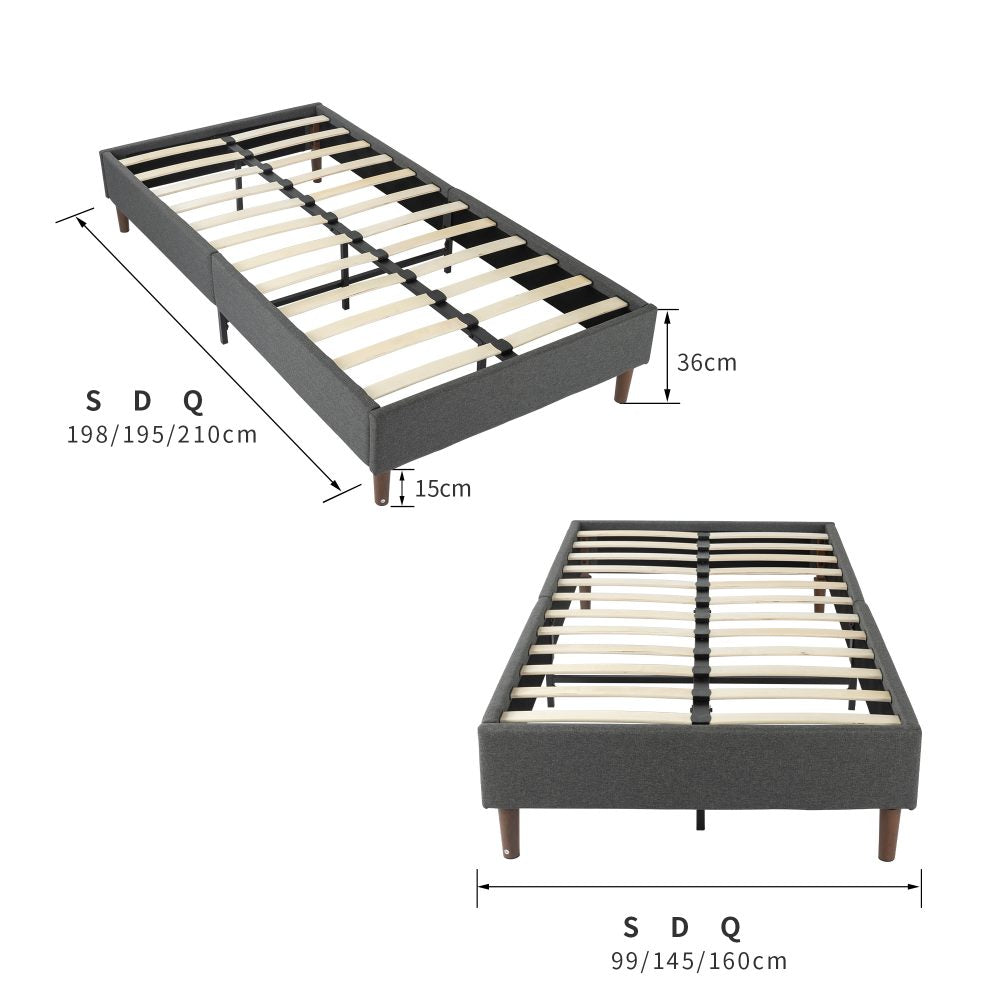 Queen Size Bed Base - Dark Grey