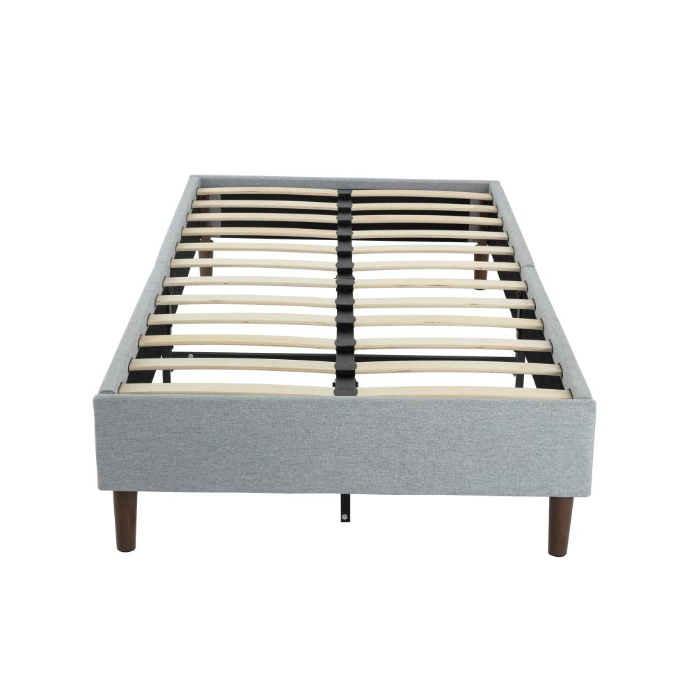 Out of Stock! Queen Size Bedframe with Wooden Slats - Light Grey