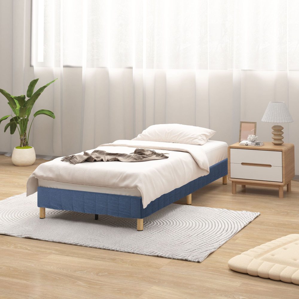 Single Size Bed Frame Metal - Blue