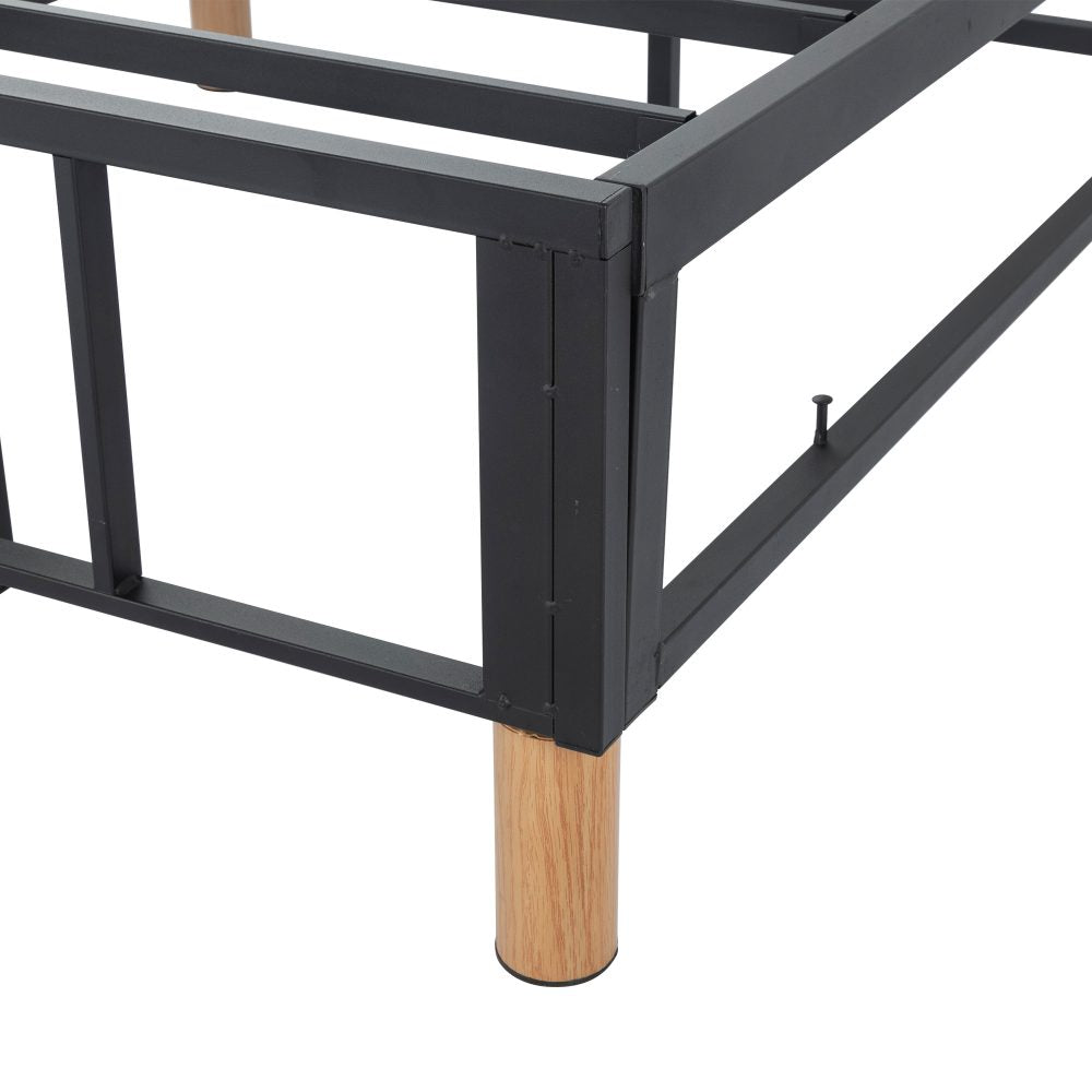 Double Bed Frame Metal in Light Grey