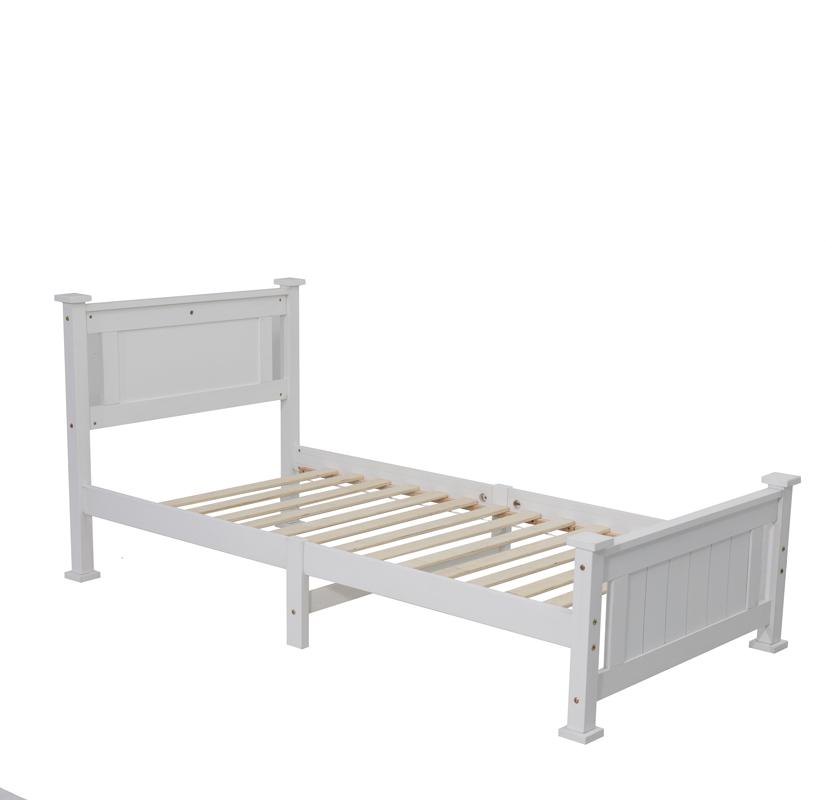 Out of Stock! King Single Solid Pine Timber Bed Frame White