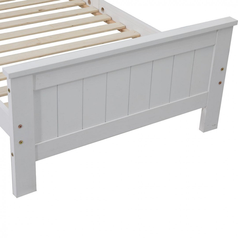 Out of Stock! Single Size  Bed Frame With Bookshelf Headboard- White
