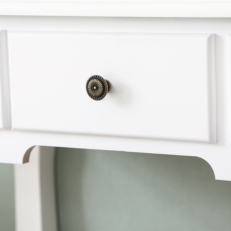 Out of Stock, Sorry! Carved Dressing Vanity Table Set with Mirror & Stool- White