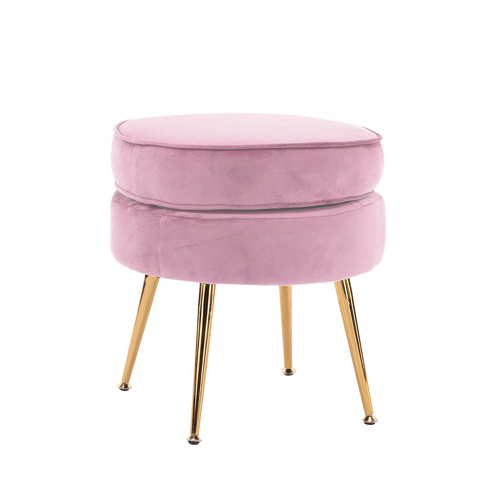 Free Shipping on this La Bella Pink Round Ottoman/Foot Stool in Velvet Fabric