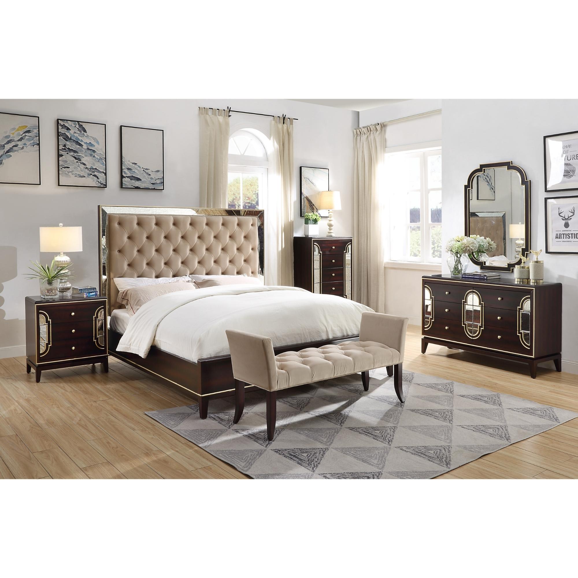 Out of Stock! King Size Bed Frame Antique Look Velvet Fabric With Bedhead
