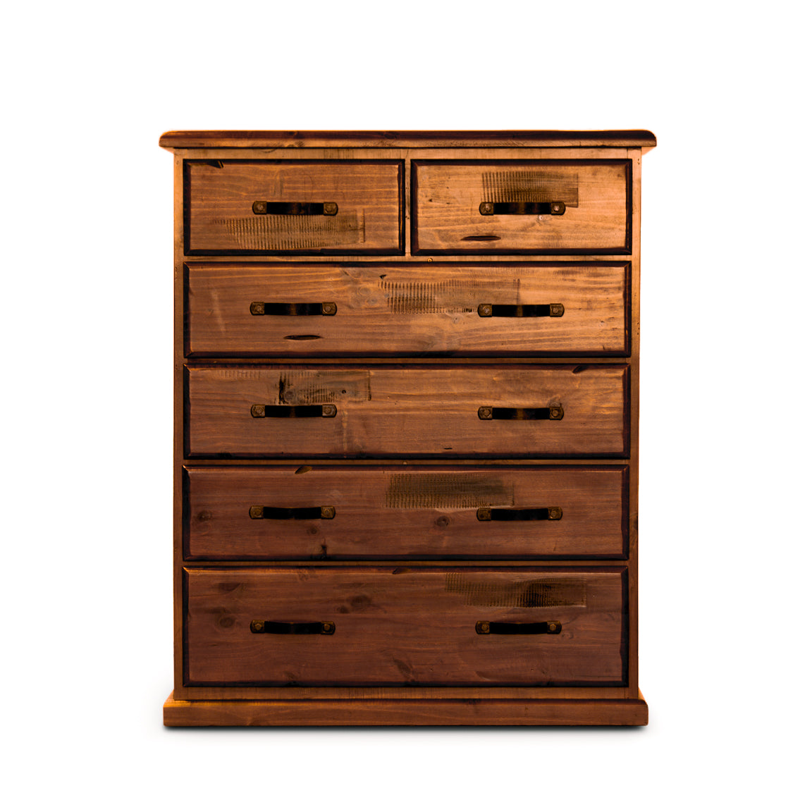 Fully Assembled! Quality Tallboy 6 Chest of Drawers Solid Pine Wood - Dark Brown