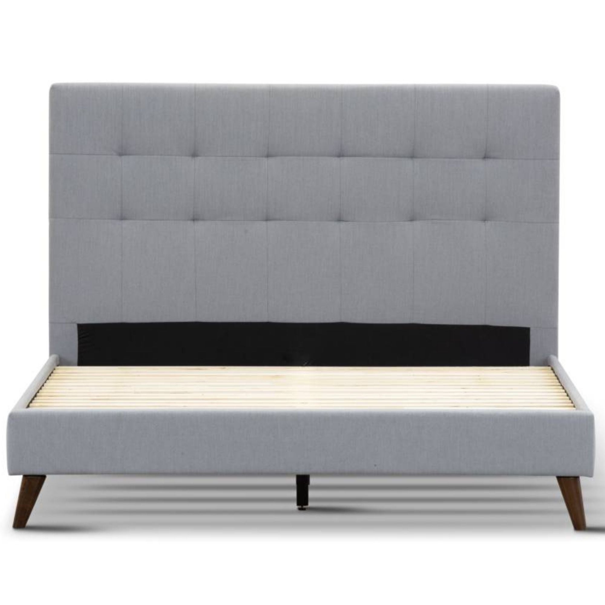 Out of Stock Queen Size Bed Frame Volga Fabric Upholstered Mattress Base - Grey