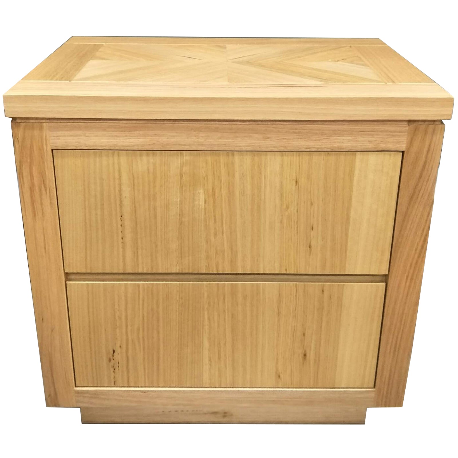 No Assembly Required! Bedside Table With Two Drawers - Timber