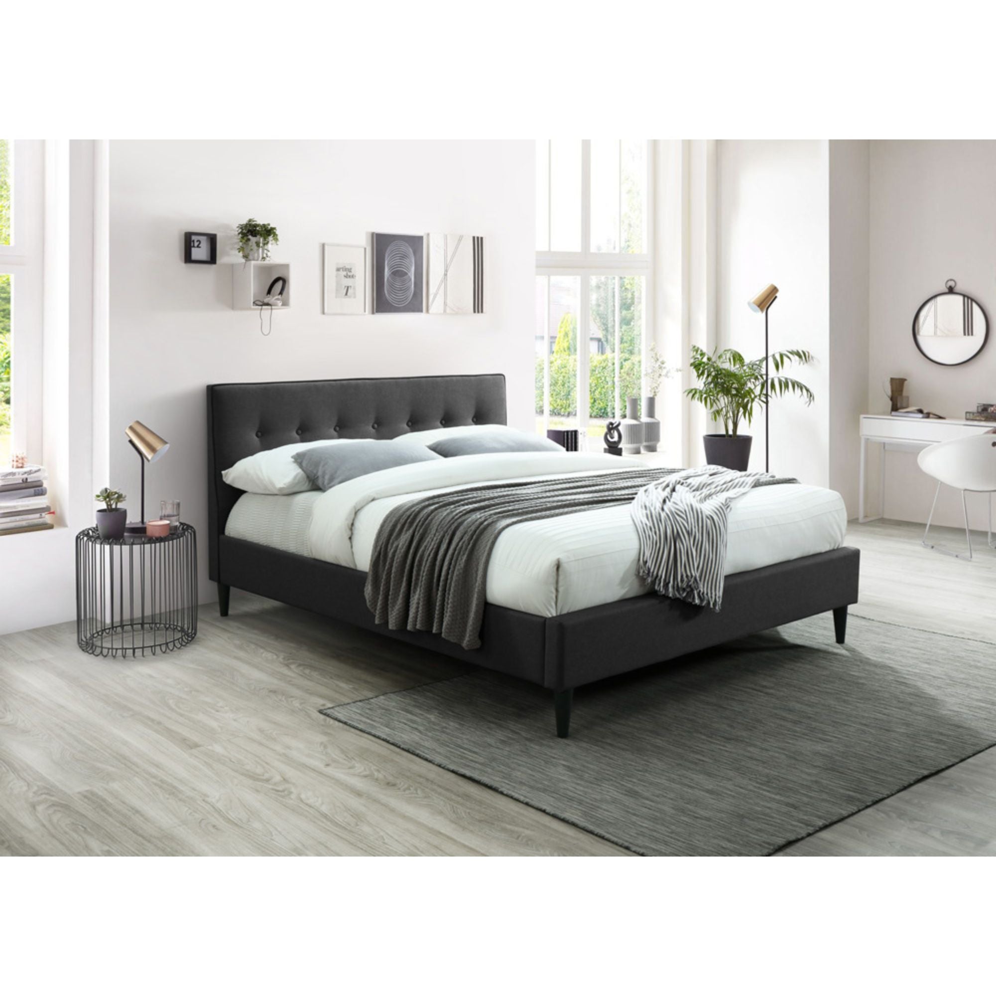 Out of Stock! Queen Size Bed Frame Timber  - Grey