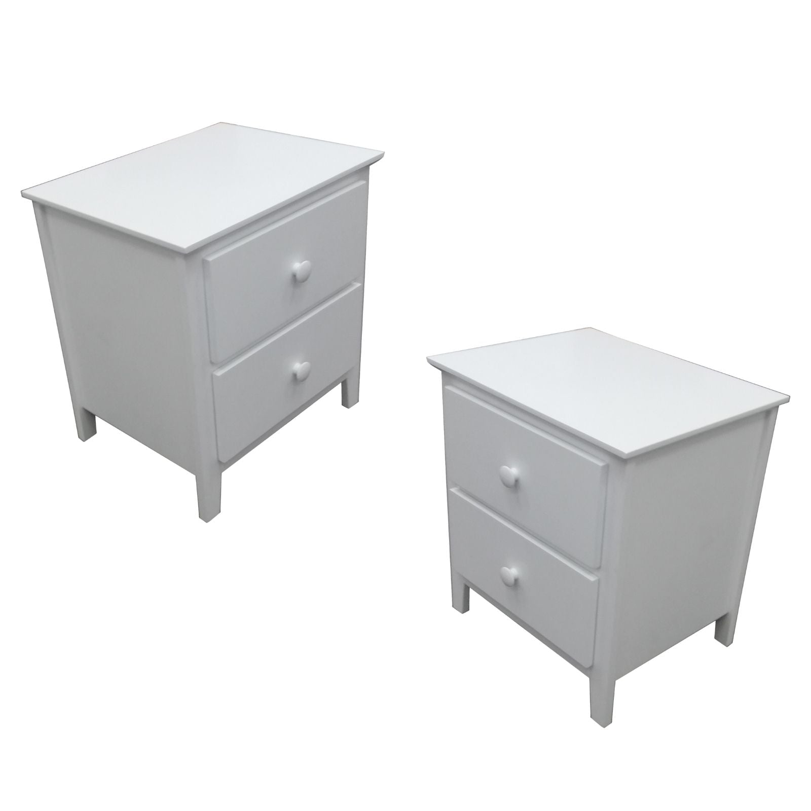 Out of Stock! No Assembly Required on this Set of Two Quality Bedside Tables With Drawers - White