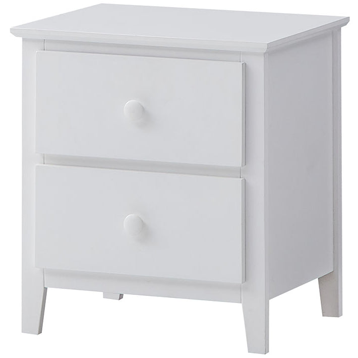 Out of Stock! No Assembly Required! Hampton's Style Bedside Table With Two Drawers - White