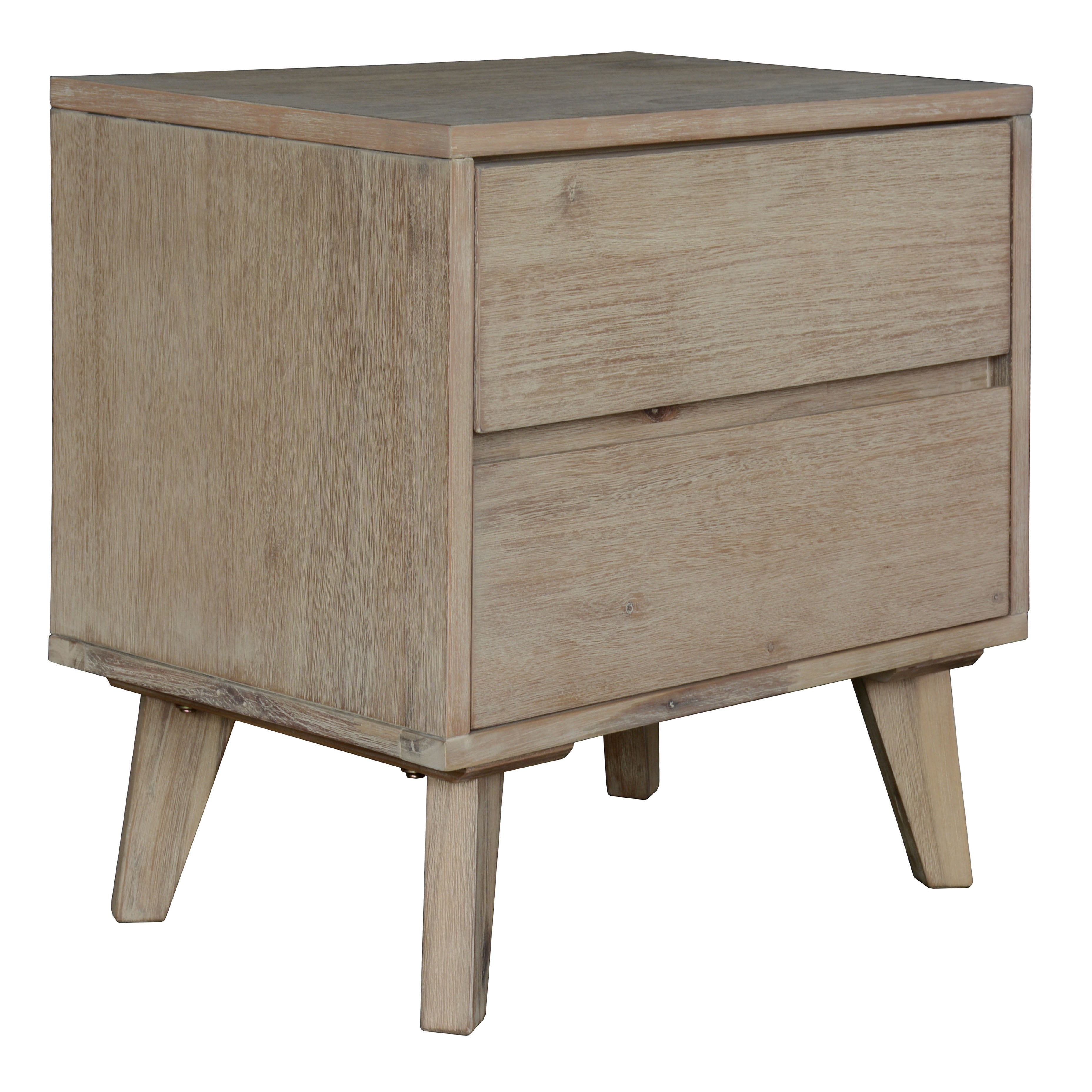 Out of Stock!  No Assembly Required on this Quality Bedside Table with two Drawers - Brushed Smoke