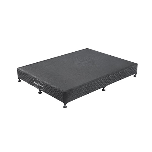 King Size Bed Base Solid Wooden Slat in Black with Removable Cover