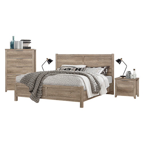 Double Size Four Piece Bedroom Suite Incl. Bed, Two Bedside Tables & Tallboy