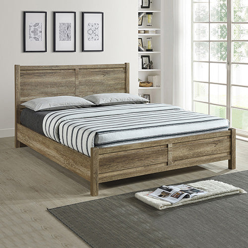 King Size Bed Frame Natural Wood in Oak Colour