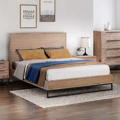 Out of Stock! Queen Size Bed Frame With Headboard - Acacia