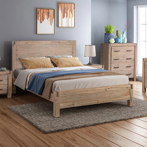 Out of Stock! Queen size Bed Frame With High Headboard in Oak