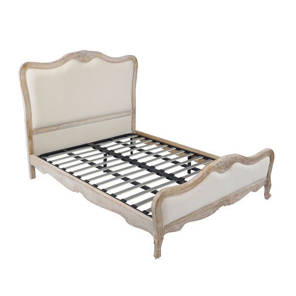 Out of Stock! Queen Size Bed Frame White Washed Finish