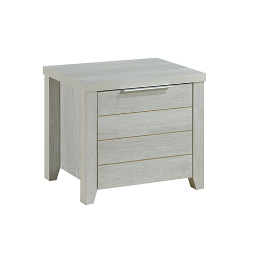 Bedside Table Two Drawers in White Ash